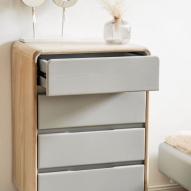 Commode en bois massif naturel et gris RÉTRO