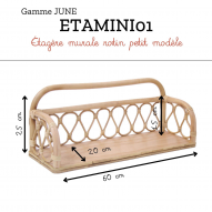 Étagère murale rotin 60CM - JUNE