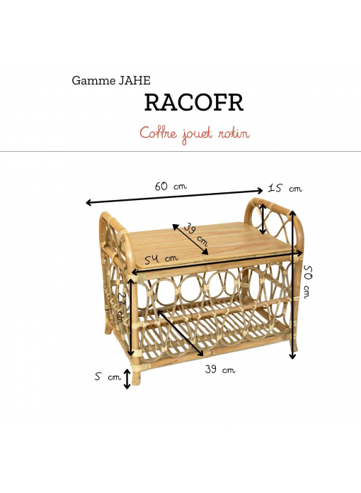 Coffre à jouets rotin naturel JAHE