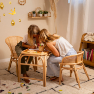 Table rectangulaire pour enfant en rotin naturel PALM