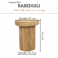 Chevet, table d'appoint rond en rotin naturel - GILI