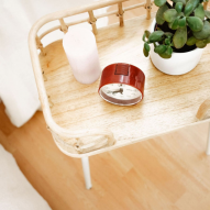 Chevet en rotin naturel et métal JAVA BLANC