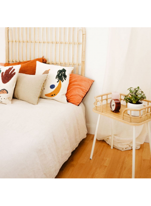 Chevet en rotin naturel et métal JAVA BLANC