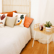 Chevet en rotin naturel et métal JAVA BLANC