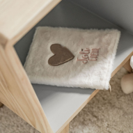 Chevet bois massif naturel et gris RÉTRO