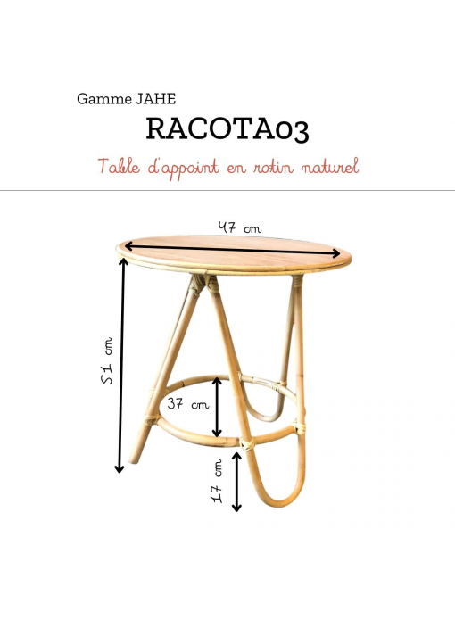 Table d'appoint en rotin naturel JAHE