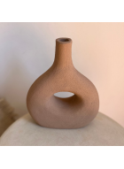 Vase fait à la main en terre cuite couleur rose - 25cm