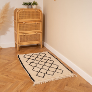 Tapis Beni Ouarain losanges noir 70x115 cm