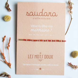 Bracelet message - Veux-tu être ma marraine? - Plaqué or