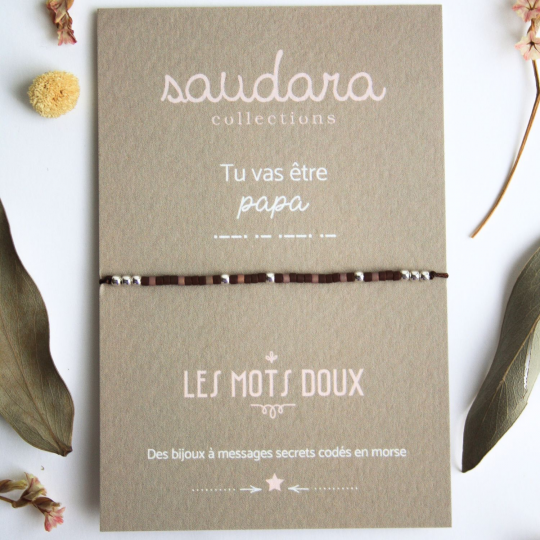 Bracelet message - Tu vas être papa - Plaqué argent