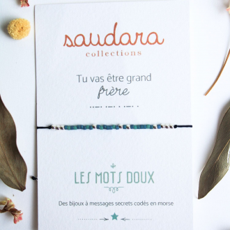 Bracelet message - Tu vas être grand frère - Plaqué argent