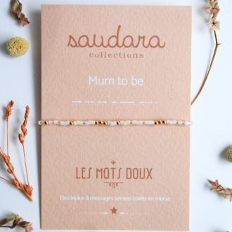 Bracelet message - Mum to be - Plaqué or