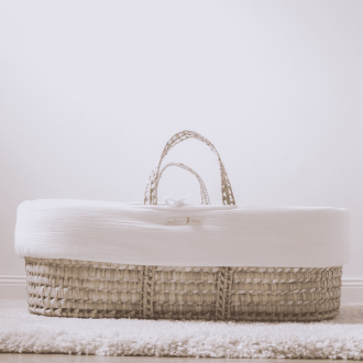 Couffin bébé palme avec habillage,n matelas et drap housse