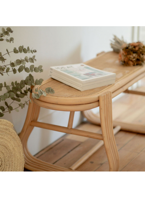 Banc GILI rotion et cannage