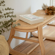 Banc GILI rotion et cannage