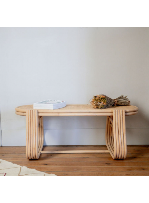 Banc GILI rotion et cannage