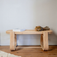 Banc GILI rotion et cannage