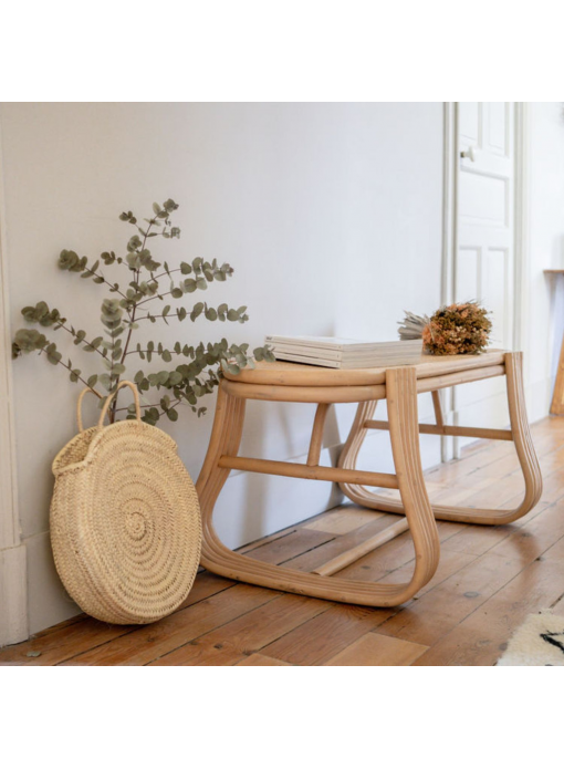 Banc GILI rotion et cannage