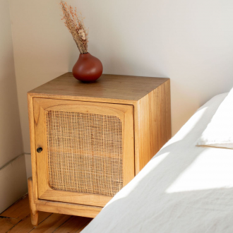 chevet CATBA bois massif et cannage