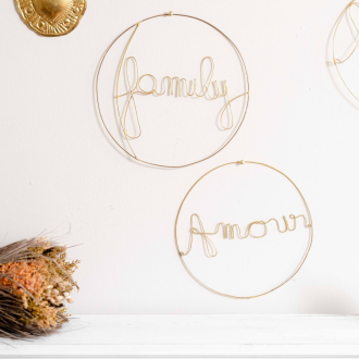 Cadres mots dorés laiton encadrés