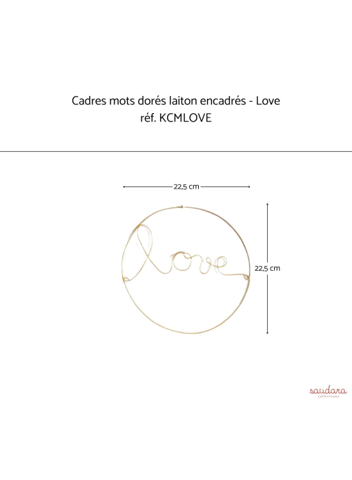 Cadres mots dorés laiton encadrés