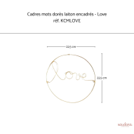 Cadres mots dorés laiton encadrés