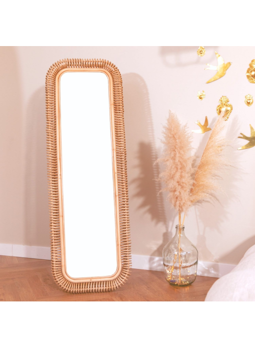 Miroir sur pied 150x50cm rotin Java