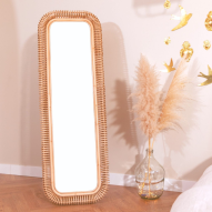 Miroir sur pied 150x50cm rotin Java