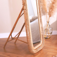 Miroir sur pied 150x50cm rotin Java