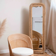 Miroir sur pied 150x50cm rotin Java
