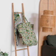 foulard green block print 100% coton