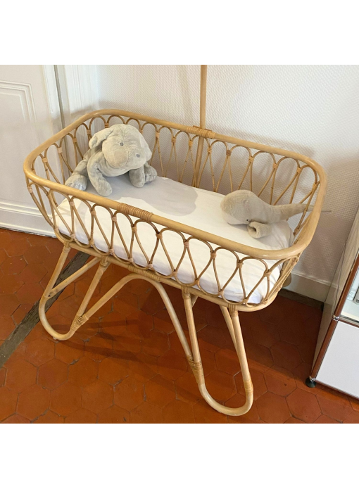 Berceau bébé en rotin naturel avec flèche de lit JUNE