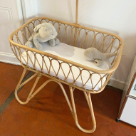 Berceau bébé en rotin naturel avec flèche de lit JUNE