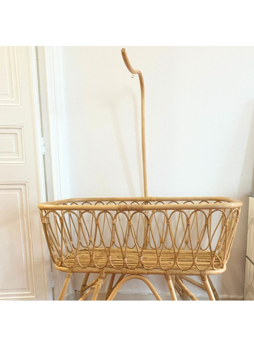 Berceau bébé en rotin naturel avec flèche de lit JUNE