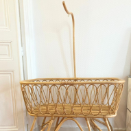 Berceau bébé en rotin naturel avec flèche de lit JUNE