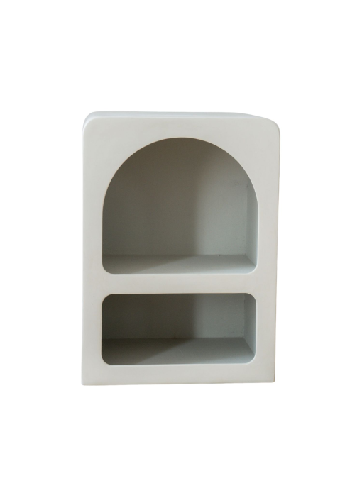 Table d'appoint tadelakt 2 niches gris clair Saudara