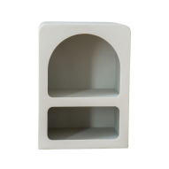 Table d'appoint tadelakt 2 niches gris clair Saudara