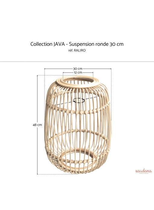 Suspension ronde 30 cm JAVA