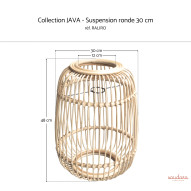 Suspension ronde 30 cm JAVA