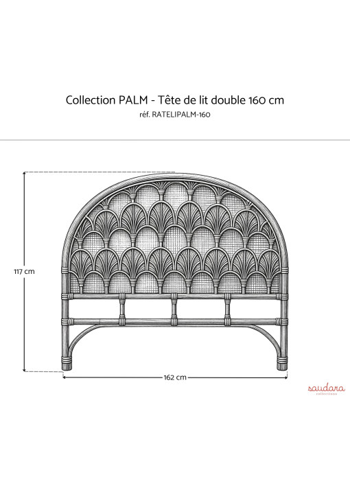 DIMENSIONS tete-de-lit DOUBLE -RATELIPALM-160