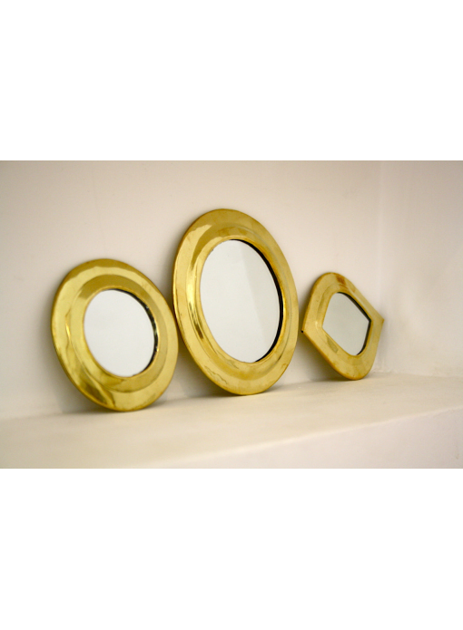 Set de 3 miroirs en Laiton